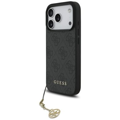iPhone 17 Pro dėklas Guess 4G Charms Collection, MagSafe – juodas