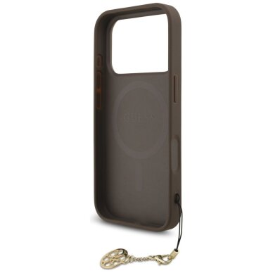 iPhone 17 Pro dėklas Guess 4G Charms Collection, MagSafe – rudas 5