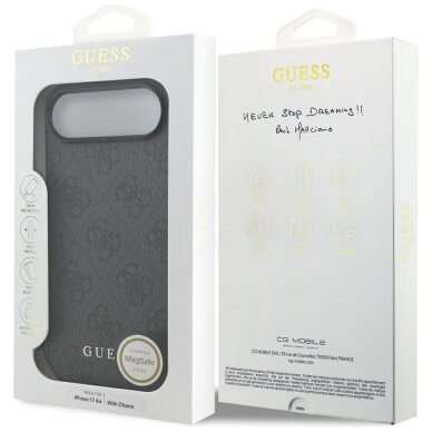 iPhone Air dėklas Guess 4G Charms Collection, MagSafe – juodas 6