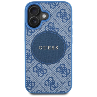 iPhone 16 – Guess 4G Circle Classic Logo MagSafe dėklas - Mėlynas 2