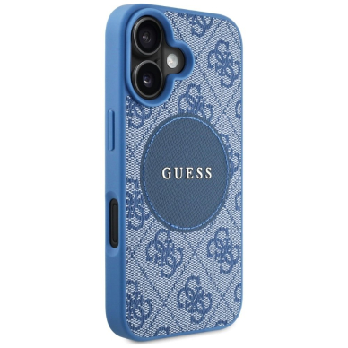 iPhone 16 – Guess 4G Circle Classic Logo MagSafe dėklas - Mėlynas 3