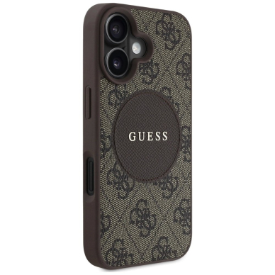 iPhone 16 – Guess 4G Circle Classic Logo MagSafe dėklas - Rudas 3