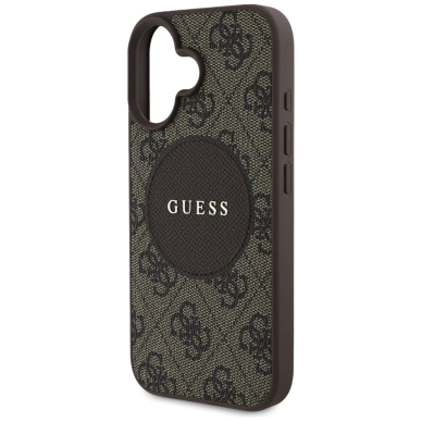 iPhone 16 – Guess 4G Circle Classic Logo MagSafe dėklas - Rudas 5