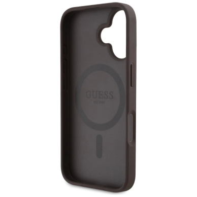 iPhone 16 – Guess 4G Circle Classic Logo MagSafe dėklas - Rudas 6