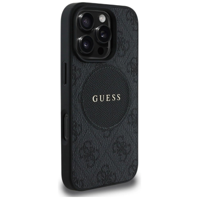 iPhone 16 Pro – Guess 4G Circle Classic Logo MagSafe dėklas - Juodas 3