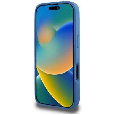 iPhone 16 Pro – Guess 4G Circle Classic Logo MagSafe dėklas - Mėlynas 4