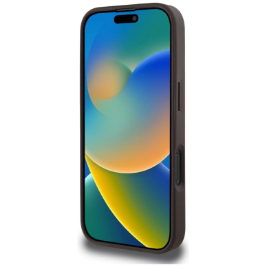 iPhone 16 Pro – Guess 4G Circle Classic Logo MagSafe dėklas - Rudas 4