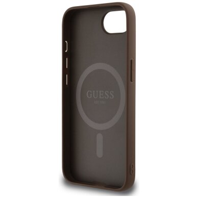 iPhone 16e Guess 4G Circle Classic Logo MagSafe dėklas – rudas 6