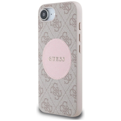 Guess 4G Circle Classic Logo MagSafe Dėklas skirtas iPhone 16e - Rožinis 1