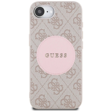 Guess 4G Circle Classic Logo MagSafe Dėklas skirtas iPhone 16e - Rožinis 2