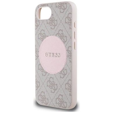Guess 4G Circle Classic Logo MagSafe Dėklas skirtas iPhone 16e - Rožinis 5