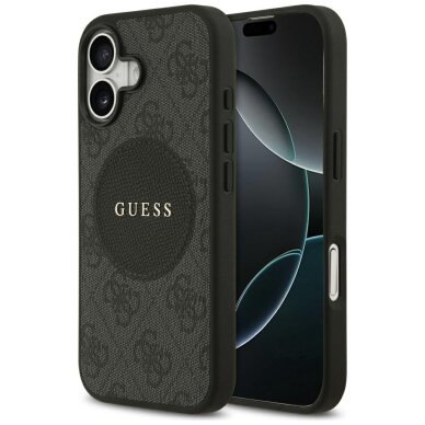 iPhone 17 Guess 4G Circle Classic Logo dėklas su MagSafe – juodas
