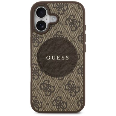 iPhone 17 Guess 4G Circle Classic Logo MagSafe dėklas – rudas 2