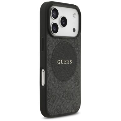iPhone 17 Pro dėklas Guess 4G Circle Classic Logo MagSafe – rožinis 3