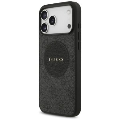 iPhone 17 Pro Max dėklas Guess 4G Circle Classic Logo, MagSafe – juodas 1