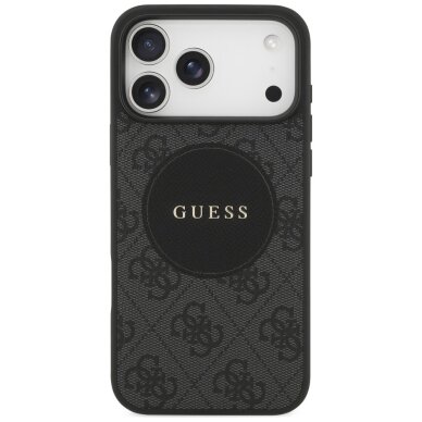 iPhone 17 Pro Max dėklas Guess 4G Circle Classic Logo, MagSafe – juodas 2