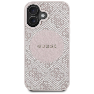 iPhone 16 – Guess 4G Circle Classic Logo MagSafe dėklas - Rožinis 2