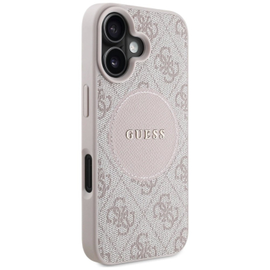 iPhone 16 – Guess 4G Circle Classic Logo MagSafe dėklas - Rožinis 3