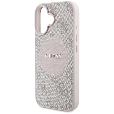 iPhone 16 – Guess 4G Circle Classic Logo MagSafe dėklas - Rožinis 5