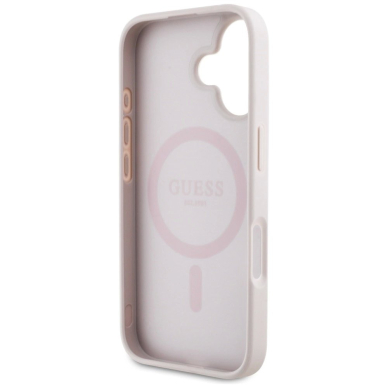 iPhone 16 – Guess 4G Circle Classic Logo MagSafe dėklas - Rožinis 6