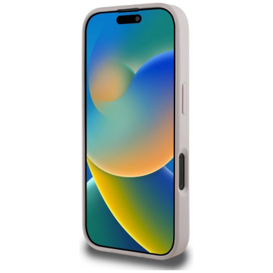 iPhone 16 Pro – Guess 4G Circle Classic Logo MagSafe dėklas - Rožinis 4