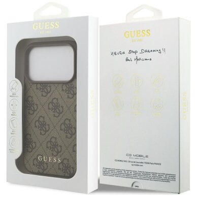 iPhone 17 Pro dėklas Guess 4G Classic – rudas 7 iPhone 17 Pro dėklas Guess 4G Classic – rudas 7