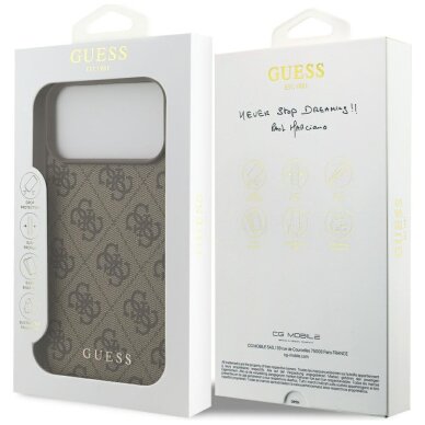iPhone 17 Pro Max dėklas Guess 4G Classic – rudas 7 iPhone 17 Pro Max dėklas Guess 4G Classic – rudas 7