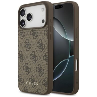 iPhone 17 Pro Max dėklas Guess 4G Classic – rudas iPhone 17 Pro Max dėklas Guess 4G Classic – rudas