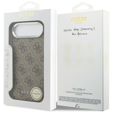 iPhone Air dėklas Guess 4G Classic Logo, MagSafe – rudas 7