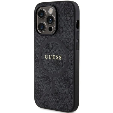Originalus Guess dėklas 4G Collection Leather Metal Logo MagSafeiPhone 14 Pro - Juodas 1
