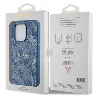 Originalus Guess dėklas 4G Collection Leather Metal Logo MagSafeiPhone 14 Pro - Mėlynas 7 Originalus Guess dėklas 4G Collection Leather Metal Logo MagSafeiPhone 14 Pro - Mėlynas 7