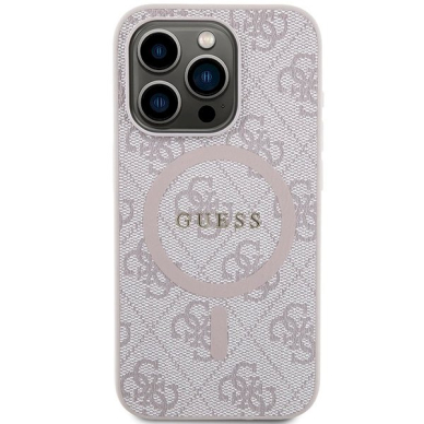 Originalus Guess dėklas 4G Collection Leather Metal Logo MagSafeiPhone 14 Pro Max - Rožinis 2 Originalus Guess dėklas 4G Collection Leather Metal Logo MagSafeiPhone 14 Pro Max - Rožinis 2