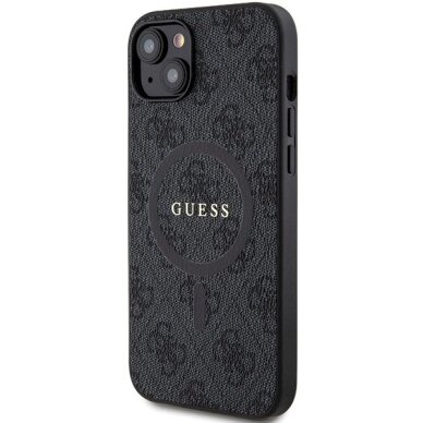 iPhone 14/15/13 dėklas Guess 4G Collection iš odos su metaliniu logotipu ir MagSafe – juodas 1 iPhone 14/15/13 dėklas Guess 4G Collection iš odos su metaliniu logotipu ir MagSafe – juodas 1