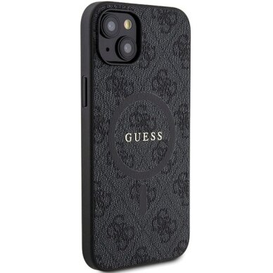 iPhone 14/15/13 dėklas Guess 4G Collection iš odos su metaliniu logotipu ir MagSafe – juodas 3 iPhone 14/15/13 dėklas Guess 4G Collection iš odos su metaliniu logotipu ir MagSafe – juodas 3
