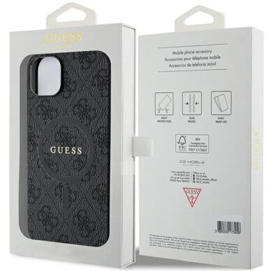 iPhone 14/15/13 dėklas Guess 4G Collection iš odos su metaliniu logotipu ir MagSafe – juodas 7 iPhone 14/15/13 dėklas Guess 4G Collection iš odos su metaliniu logotipu ir MagSafe – juodas 7