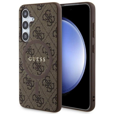 Originalus Guess dėklas 4G Collection Leather Metal Logo MagSafeSamsung Galaxy S24 - Rudas Originalus Guess dėklas 4G Collection Leather Metal Logo MagSafeSamsung Galaxy S24 - Rudas
