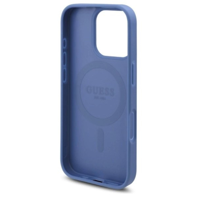 iPhone 16 Pro Guess 4G Flowers Print MagSafe dėklas - mėlynas 6