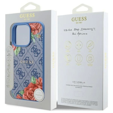 iPhone 16 Pro Guess 4G Flowers Print MagSafe dėklas - mėlynas 7 iPhone 16 Pro Guess 4G Flowers Print MagSafe dėklas - mėlynas 7