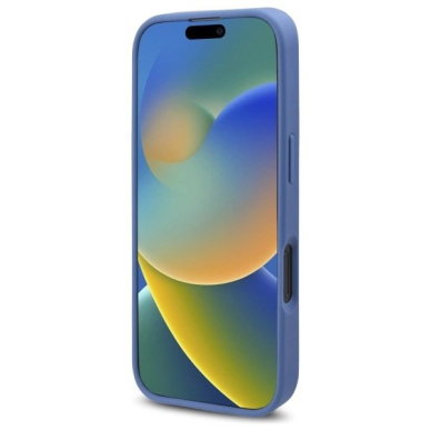 iPhone 16 Pro Max Guess 4G Flowers Print MagSafe dėklas - mėlynas 4