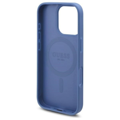 iPhone 16 Pro Max Guess 4G Flowers Print MagSafe dėklas - mėlynas 6