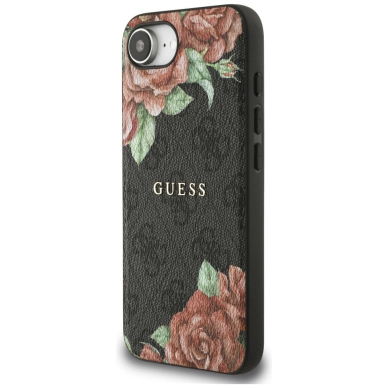 iPhone 16e – Guess 4G Flowers Print MagSafe dėklas - Juodas 1