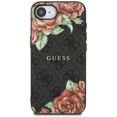 iPhone 16e – Guess 4G Flowers Print MagSafe dėklas - Juodas 2