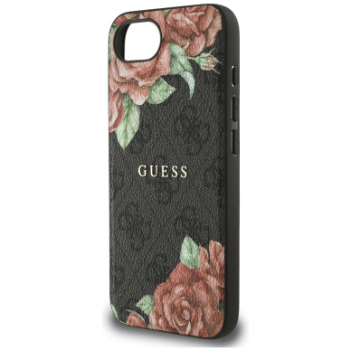 iPhone 16e – Guess 4G Flowers Print MagSafe dėklas - Juodas 5
