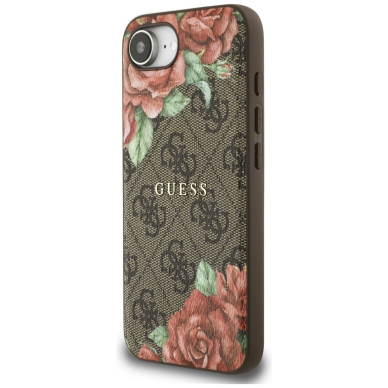 iPhone 16e – Guess 4G Flowers Print MagSafe dėklas - Rudas 1