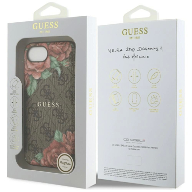 iPhone 16e – Guess 4G Flowers Print MagSafe dėklas - Rudas 7 iPhone 16e – Guess 4G Flowers Print MagSafe dėklas - Rudas 7