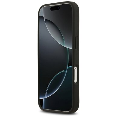 iPhone 17 Pro Max Guess 4G Flowers Print dėklas su MagSafe – juodas 4