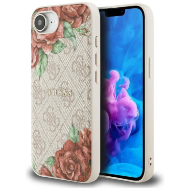 iPhone 16e – Guess 4G Flowers Print MagSafe dėklas - Rožinis