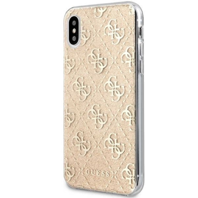 Guess 4G Glitter iPhone X/Xs Dėklas - Auksinis 1
