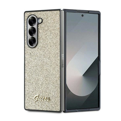 Guess 4G Glitter Script Dėklas Samsung Galaxy Z Fold 6 - auksinis Guess 4G Glitter Script Dėklas Samsung Galaxy Z Fold 6 - auksinis