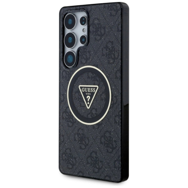 Guess 4G Glitter Triangle Buttons MagSafe Dėklas Samsung Galaxy S25 Ultra Juodas 1 Guess 4G Glitter Triangle Buttons MagSafe Dėklas Samsung Galaxy S25 Ultra Juodas 1